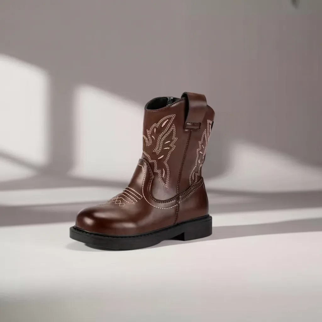 Kids’ Soft-Soled Non-Slip Boots, Low-Top Zip Style for Boys & Girls 1 kids cowboy boots