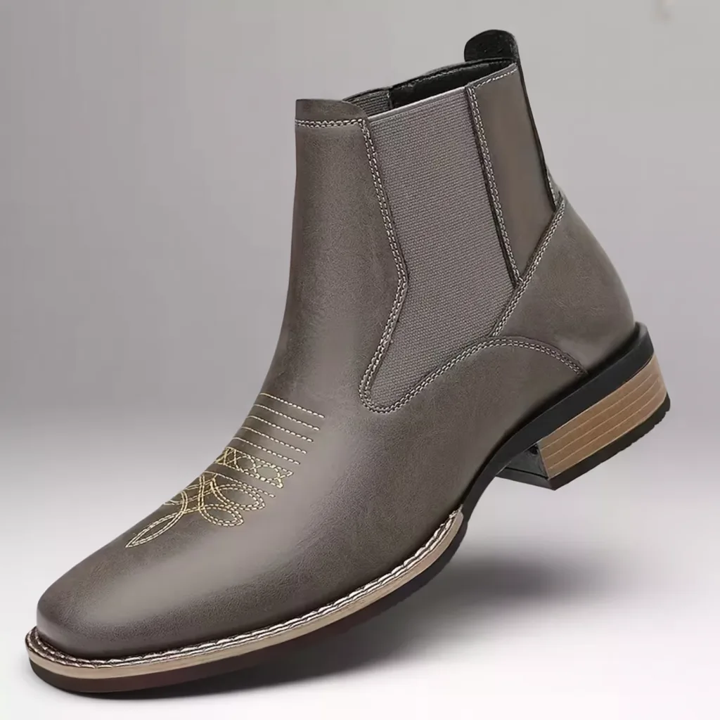 Men’s Casual Ankle Boots, Slip-On PU Boots, All-Season Wear 1 mens ankle cowboy boots
