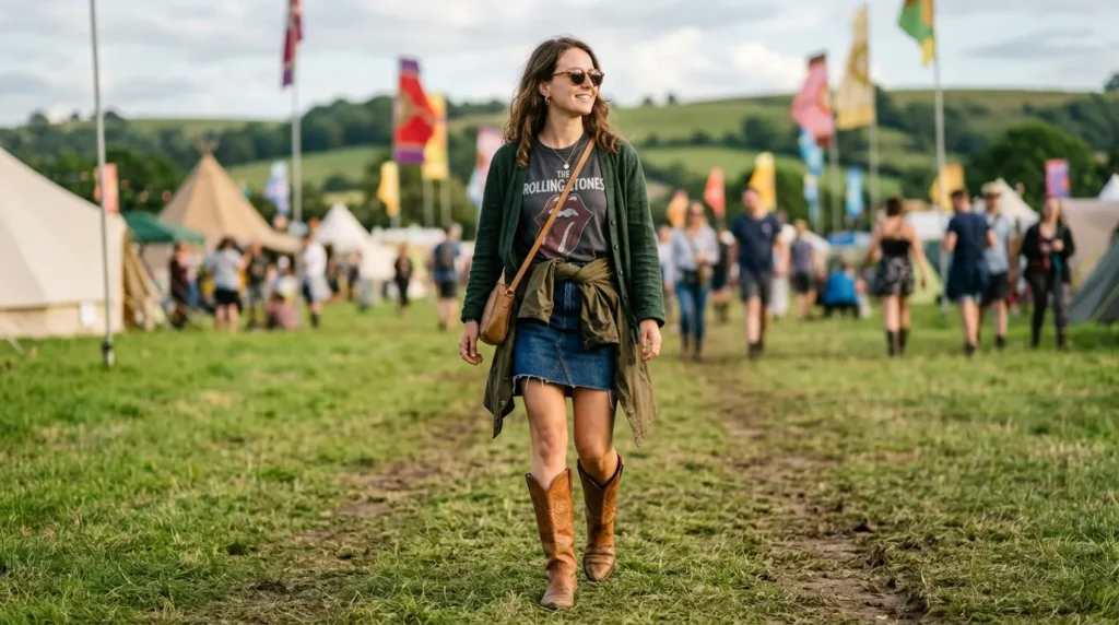 The Festival or Glastonbury Outfit cowboy boot
