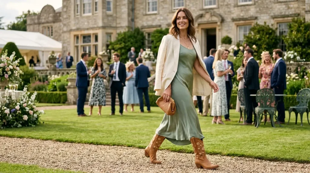 Cowboy Boots With a Wedding Guest Dress